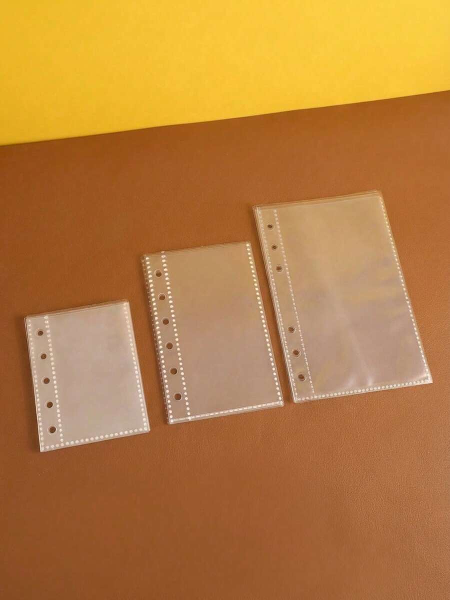 Joivida 10/20 Pieces Per Pack A6/A7/M5/A8 Transparent Leaf File, Double-Sided Photo Album Leaf File Page, Leaf In Sleeve, Sticker Book Leaf File, Leaf In Pocket, Excellent PP Material, Idol Photo Card, Postcard, Trading Card, Photo, Student ID, ID Card Storage, Office Stationery, Planner Suitable - Multicolor - View 1