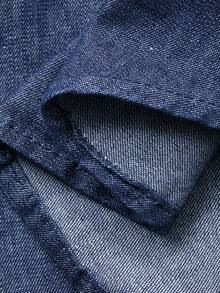 DAZY 女士系带宽松插肩袖牛仔衬衫 - 藍色 - 查看 7