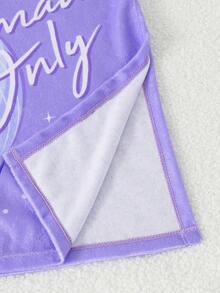 Toalla de playa con diseño de sirena y bata de playa para niñas - Morado - Ver 7