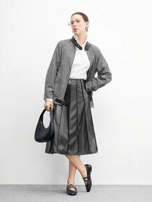 CUCCOO BIZCHIC Quadratische Zehenkappe Vintage Nieten Schnallen Mary Jane Schuhe, Damen Flache Ballett Schuhe mit niedrigem Rist und verstecktem Keilabsatz - Schwarz - Übersicht 6