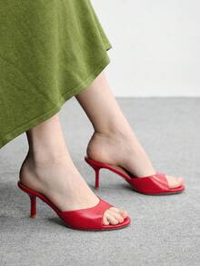 CUCCOO BIZCHIC Women Summer Fashion Versatile High Heel Sandals Spring Shoes Summer Shoes - Tender red - View 4