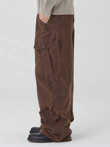 DAZY 男士破洞大口袋水洗牛仔裤，春秋季 - 棕色 - 查看 8