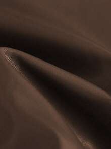 Franclia 优雅时尚短款褶裥可调节系带双层侧边隐形拉链PU皮酒红色女裙，秋冬款 - 咖啡棕 - 查看 5