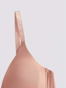 3 Peças Sutiãs Sólidos Sem Arame e Sem Bojo Decote em V Macios para Mulheres - Multicolorido - Visão 4