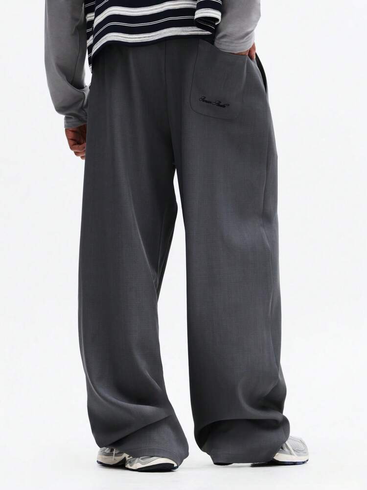 Wide Leg Pleated Trousers With Clean Waist