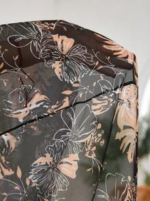 SHEIN CURVE+ Áo tắm nữ cỡ lớn in họa tiết hoa nhiệt đới với dây đeo có thể điều chỉnh, tôn dáng và che khuyết điểm vòng bụng, lý tưởng cho kỳ nghỉ hè trên bãi biển, áo tắm in họa tiết dành cho nữ, trang phục đi nghỉ mát, trang phục đi biển cho nữ, đồ bơi, áo tank top nữ. - màu đen - Xem 4