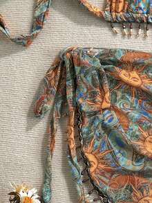 Soleia Beach Outfit For Women Summer Outfits  Vacation Outfits Women Green Women's Beach Vacation Sun Print Bikini Set - Multicolor - View 6