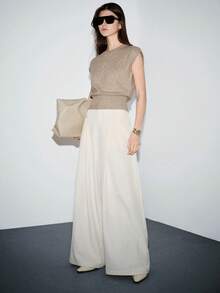 Lumivelle 2026 Women's Spring/Summer New Fashion Minimalist Retro Y2K Style Knit Top - Camel - View 6