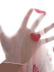 Đầm bé gái kiểu vintage thanh lịch, ngọt ngào, dễ thương, cổ Peter Pan, không tay, dáng chữ A, họa tiết trái tim, phối màu tương phản, thích hợp làm quà tặng ngày Valentine, sinh nhật, mùa xuân/hè. - Hồng - Xem 10