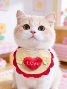 PETSIN 1 Piece Pet Cute Cartoon Bib, Pet Dog And Cat Three-Dimensional Knitted Cute Cartoon Embroidered Bib, Adjustable Neck Circumference, Pet Accessories, Pet - Multicolor - View 7