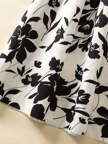 Sparklyn Girls Floral Print Pattern Flutter Sleeve Waist Cinched Dress - Multicolor - View 7