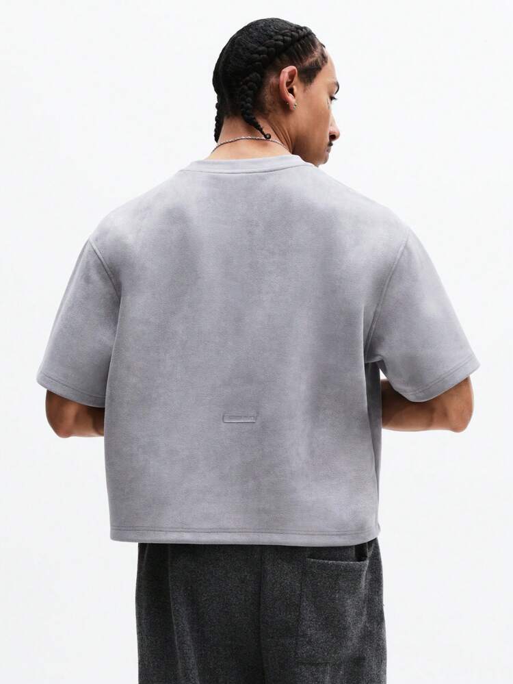 SUMWON Men's Boxy Fit Crew Neck Short Sleeve T-Shirt Jersey Basic Casual Everyday Wear Solid Color Relaxed Summer Top
