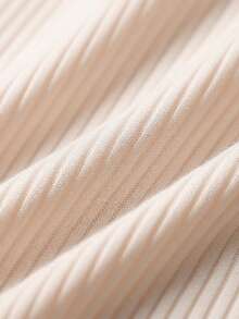 Franclia Women's Casual And Elegant White Slim-Fit Asymmetrical Shoulder Round Neck Short-Sleeved T-Shirt, Ribbed Knit Top, Lightweight And Breathable Summer Shirt, Summer Top, Women's Valentine's Day Outfit, Party Top, Women's Elegant Outfit, White Topgraduation Season Attire, Fashionable Casual Commuter Wear, Business Office Wear, Versatile And Stylish Everyday Casual Wear, Urban Teacher's Professional Attire - Apricot - View 8