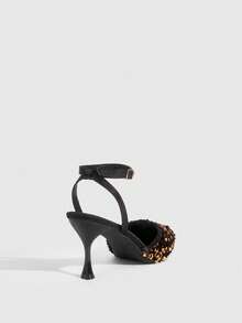 CUCCOO SZL Zapatos de mujer de tacón alto con diseño de lentejuelas brillantes para banquetes, fiestas y uso nocturno - Dorado - Ver 9