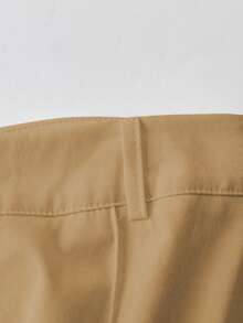 Franclia Petite 2025 春季新品：女士白色直筒休闲裤——轻松打造通勤造型，垂坠感柔软，经典百搭。 - 棕色 - 查看 4