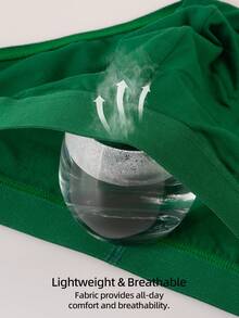 Velminro 3pcs Military Green 100% Cotton Men's Boxer Briefs Green Panties Panties Pack - Army Green - View 4