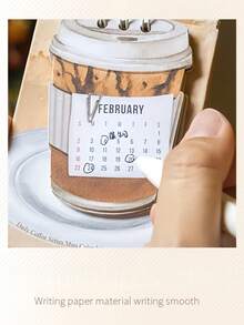 Zazumi 2026迷你桌面日历 咖啡主题计划本，每日金句，办公桌收纳整理，节日生日礼物推荐，必备单品 - 彩色 - 查看 9