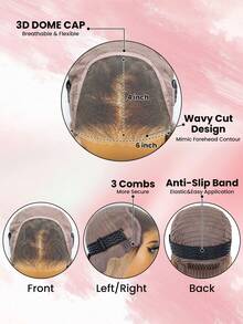 Human Wig Pre-Everything Wear Go Upgraded Straight Ombre Ash Blonde Hair With Brown Root Color Unprocessed Human Hair Natural Hairline Glueless 6*4 Transparent Lace Wig Pre-Plucked & Pre-Cut 22-28 Inch 180% Density Silky Natural Hairline Daily Use Valentine's Day Human Hair Lace Wig Natural Glueless Wig For Romantic Date For Women - S3/14 - View 8