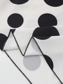 GlowEve Áo sơ mi nữ tay ngắn chấm bi, thanh lịch cho ngày thường, phong cách Pháp giản dị, đa năng cho công sở, kỳ nghỉ, màu đen trắng, hàng mới về đầu xuân/hè. - Nhiều màu - Xem 8