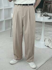 DAZY Men's Solid Khaki Casual Pants, Spring - Khaki - View 4