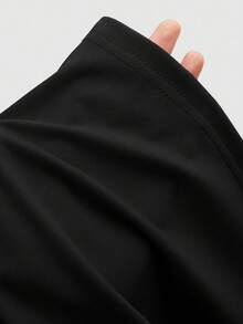 Sweetra Vestido elegante y sexy de hombros descubiertos con detalles de diseño, favorecedora, adecuado para primavera y otoño - Negro - Ver 4