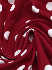 GlowEve 女士浪漫约会复古甜美性感波点深V领交叉系带蝴蝶结露背荷叶边下摆红色迷你连衣裙 - 紅色 - 查看 5