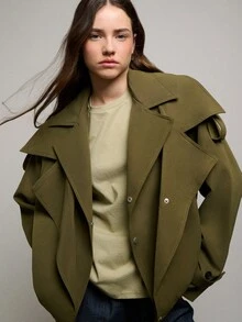Nöista Oversized Jacket With Wide Lapel And Lightweight Structured Fit. Chic And Modern, Perfect For Spring Outfits, Everyday Wear And Spring Styling. - Green - View 1