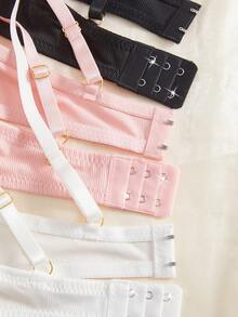 3件套女士简约休闲聚拢文胸套装 - 彩色 - 查看 5