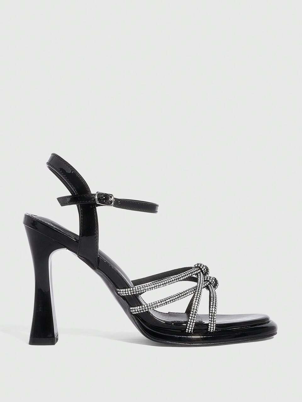 CUCCOO SZL Women's Elegant Rhinestone Buckle Design High Heel Sandals Spring Shoes