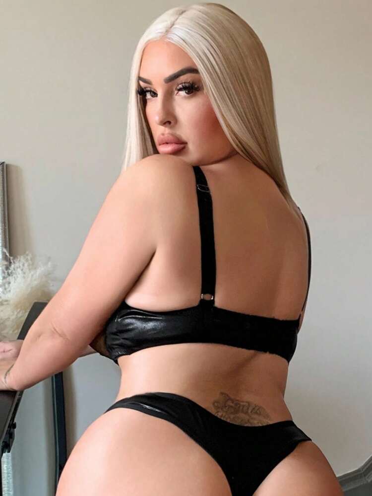 SHEIN 2 piezas Conjunto de sujetador con aros y bordado de malla para tallas grandes, con efecto de elevación - Multicolor - Añade 2