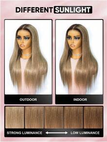 Human Wig Pre-Everything Wear Go Upgraded Straight Ombre Ash Blonde Hair With Brown Root Color Unprocessed Human Hair Natural Hairline Glueless 6*4 Transparent Lace Wig Pre-Plucked & Pre-Cut 22-28 Inch 180% Density Silky Natural Hairline Daily Use Valentine's Day Human Hair Lace Wig Natural Glueless Wig For Romantic Date For Women - S3/14 - View 9