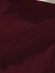 Noixe Women's Casual Star Embroidery Contrast Trim T-Shirt, Summer - Burgundy - View 3