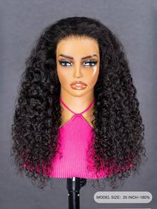 Invisi Draw-Strings Water Wave 360 Lace Frontal Glueless Wig With Bleached Knots Wear And Go Glueless Human Hair Wig Pre-Plucked Hairline 180% Density 14-26 Inch Unprocessed Virgin Hair Vacay Vibes Active Energy Travel Essential Holiday - SNatural - View 3