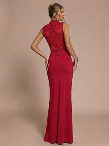 SHEIN BAE Women's Sleeveless Dress, Solid Color Textured - Red - View 2