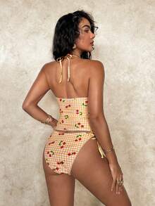 Glamine Bộ đồ bơi tankini kẻ caro màu anh đào ngọt ngào dành cho nữ - trái cam - Xem 2