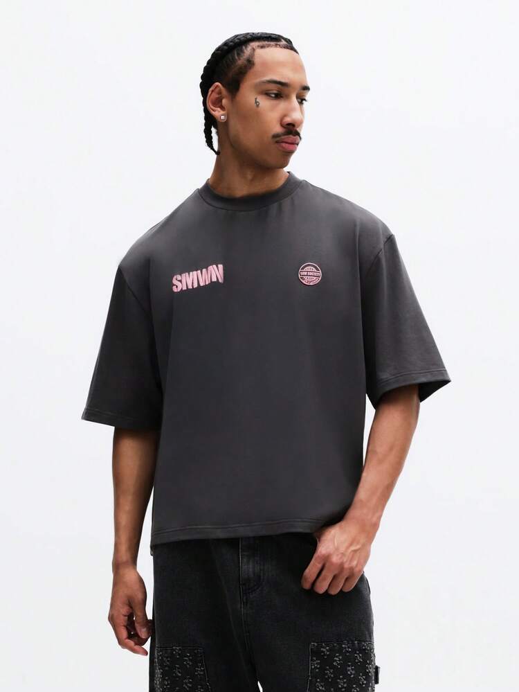 Graphic Back Print T-Shirt With Logo