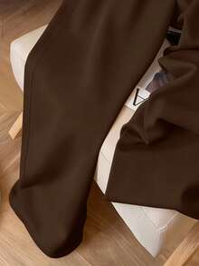 Resyla Retro American Y2K Style Minimalist Women Drawstring Waist Sweatpants - Coffee Brown - View 4