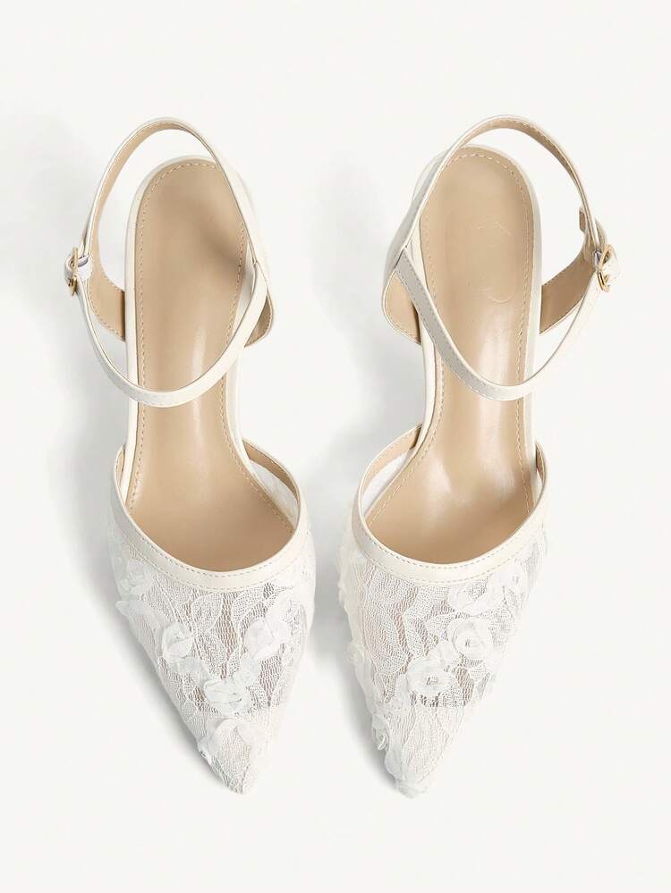 CUCCOO CHICEST Women's Pointed Toe Buckle Design Fashionable Elegant High Heels Summer Shoes Wedding Shoes Bride Shoes