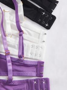 DesireSculpt 3pcs Women's Minimalist Casual Gather Bra Set - Multicolor - View 6