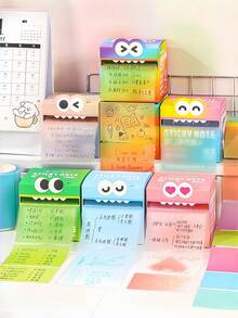 Zazumi Big Mouth Monster Design Pull Tab Sticky Notes Cute Pearl Finish Transarent Stationery Gift For Students Holiday Season Birthday Gift Ideas Must Haves - Multicolor - View 1