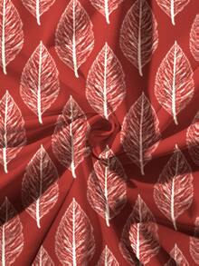 SHEIN Najma 女士叶子佩斯利花卉数码印花V领长袖优雅阿拉伯风格连衣裙，春夏款 - 彩色 - 查看 3