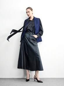 CUCCOO BIZCHIC Women's Pointed Toe High Heel Black Backless Pumps, Minimalist Commuting & Daily Wear Slip-On Dress Shoes - Black - View 6