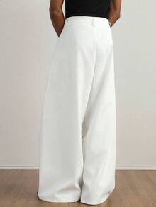 TOKVUE Men Wide Leg Pants,Valentine's Day Outfits, Valentine's Day Gifts,Heart Embroidery Pattern,Unisex Style,Boy Friend Gifts,A Must-Have For Back-To-School Season - White - View 2