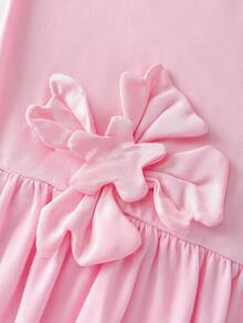 Olithes 女士优雅3D立体花卉吊带连衣裙 - 粉色 - 查看 3