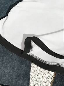 Lalippa Camiseta ajustada de cuello redondo para mujer, de manga corta blanca, talla grande vendida en primavera y otoño, estilo con estampado de cerezas - Blanco - Ver 4