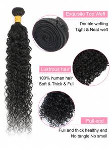 水波纹人发发束，卷发，3束装，真人发，未经加工，女士接发，自然黑 - SNatural - 查看 5