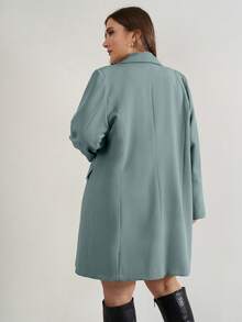 EURMUSE Double-Breasted Suit Jacket And Skirt Set - Mint Green - View 2