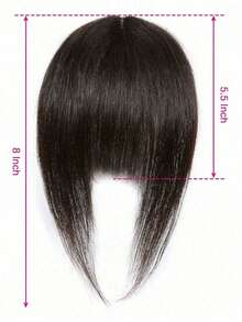 French Bangs Human Hair Air Bangs With Sideburns Natural Color Bangs Clip In Hair Extensions Beginner Friendly - Natural Black - View 2