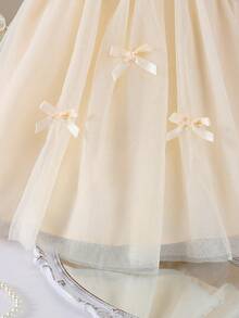 SHEIN Une robe bébé fille élégante en maille tissée de couleur unie, col rond, sans manches. Convient pour les mariages, les anniversaires, les rassemblements, les fêtes, les sorties et autres occasions. Robe d'été élégante - Kaki - Voir 8