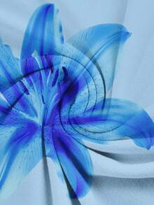 Attitoon 3件套女士紧身撞色T恤，黄色、粉色和蓝色背景上印有热带花卉、贝壳和百合花图案，适合夏季穿着 - 彩色 - 查看 7